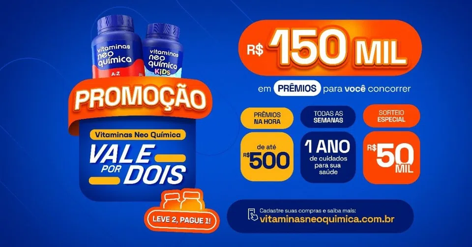Neo Química lança 'Vale por Dois' para vitaminas